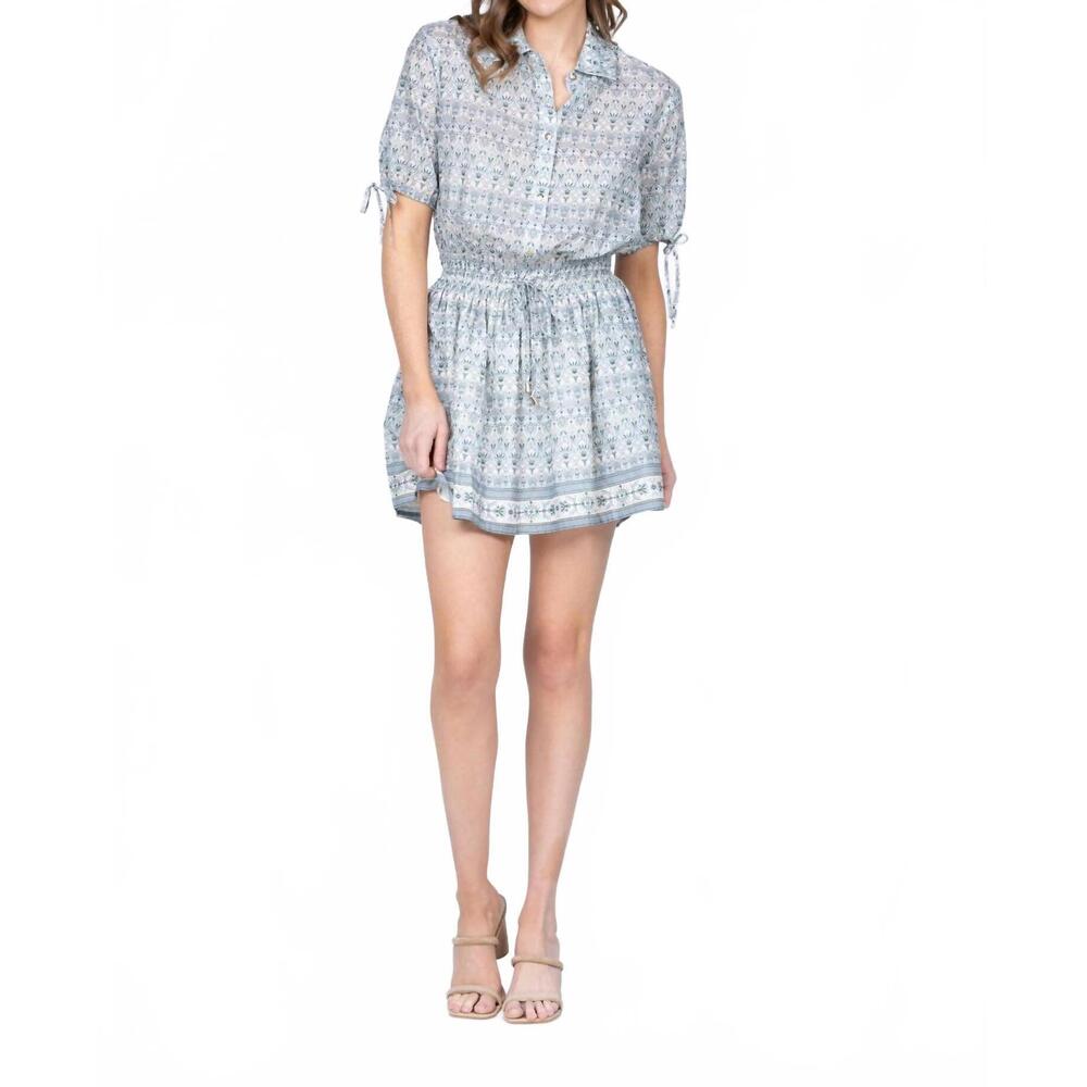 NEW SUNDAYS isana mini dress in damask skywash